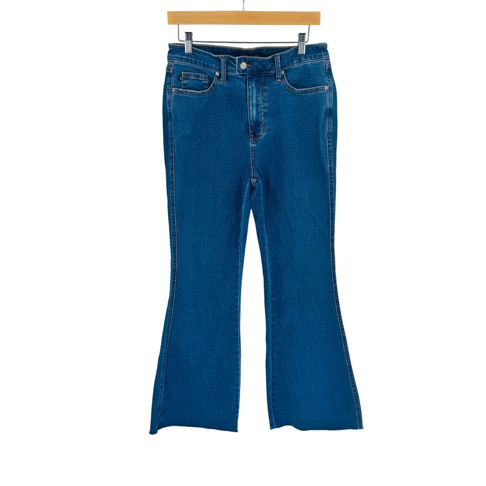 Judy Blue Flare 11/30 High Rise Raw Hem Stretch Denim Boho Western Festival